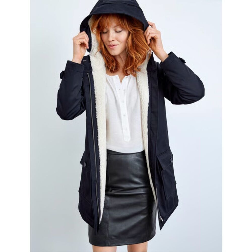✨Zara Trafaluc Cargo Parka Navy Sz Large Coat✨